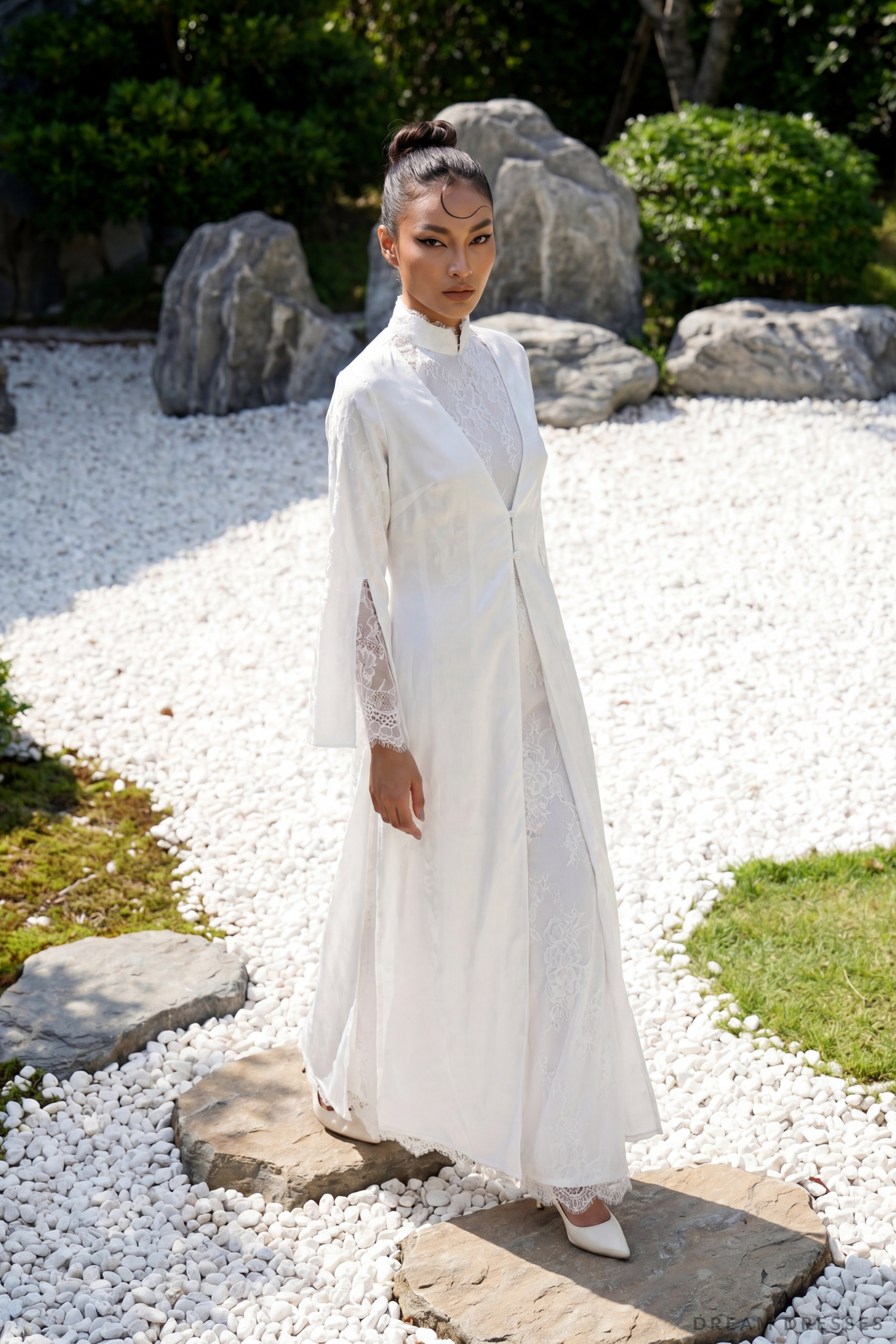 Ao Dai Overcoat | Vietnamese Bridal Cape (#ELYSIAN)