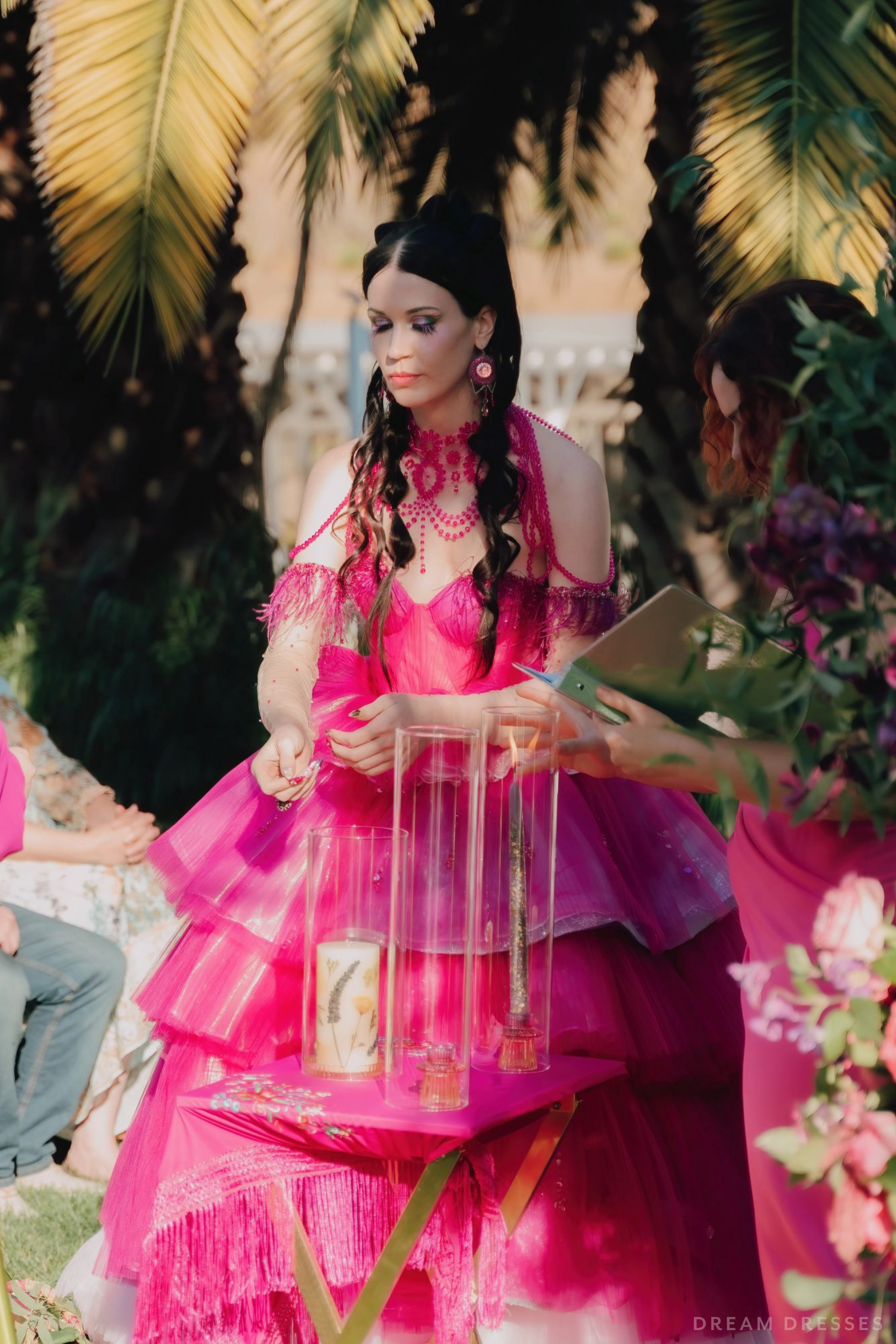 Pink Wedding Dress Ball Gown with Removable Skirt (#Maggie) - Dream Dresses by P.M.N.