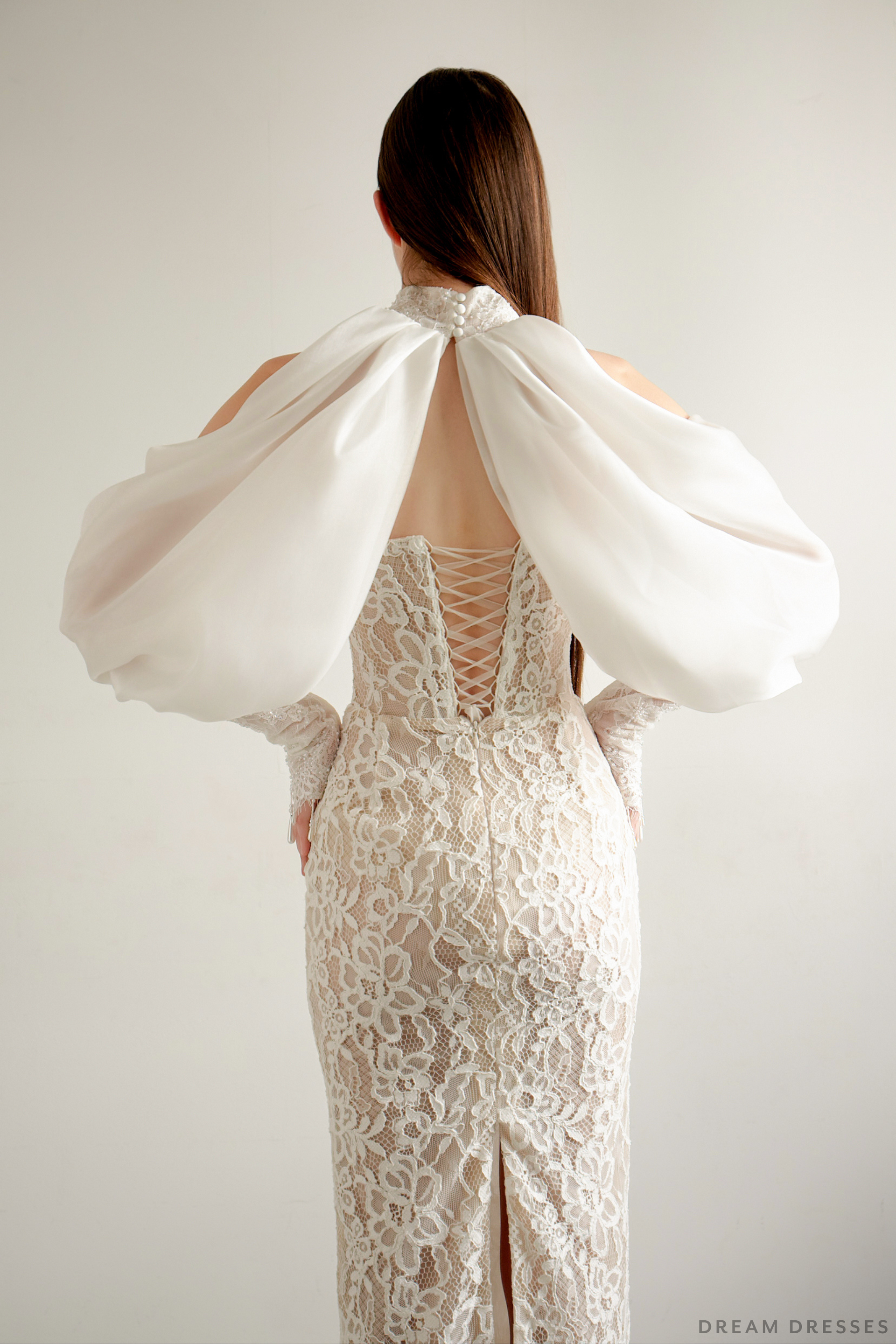 High Fashion Organza Bridal Cape (#LEALIA) - Dream Dresses by P.M.N.