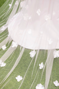 Semi Cathedral 3D Flowers Wedding Veil (#RAHA) - Dream Dresses by P.M.N.