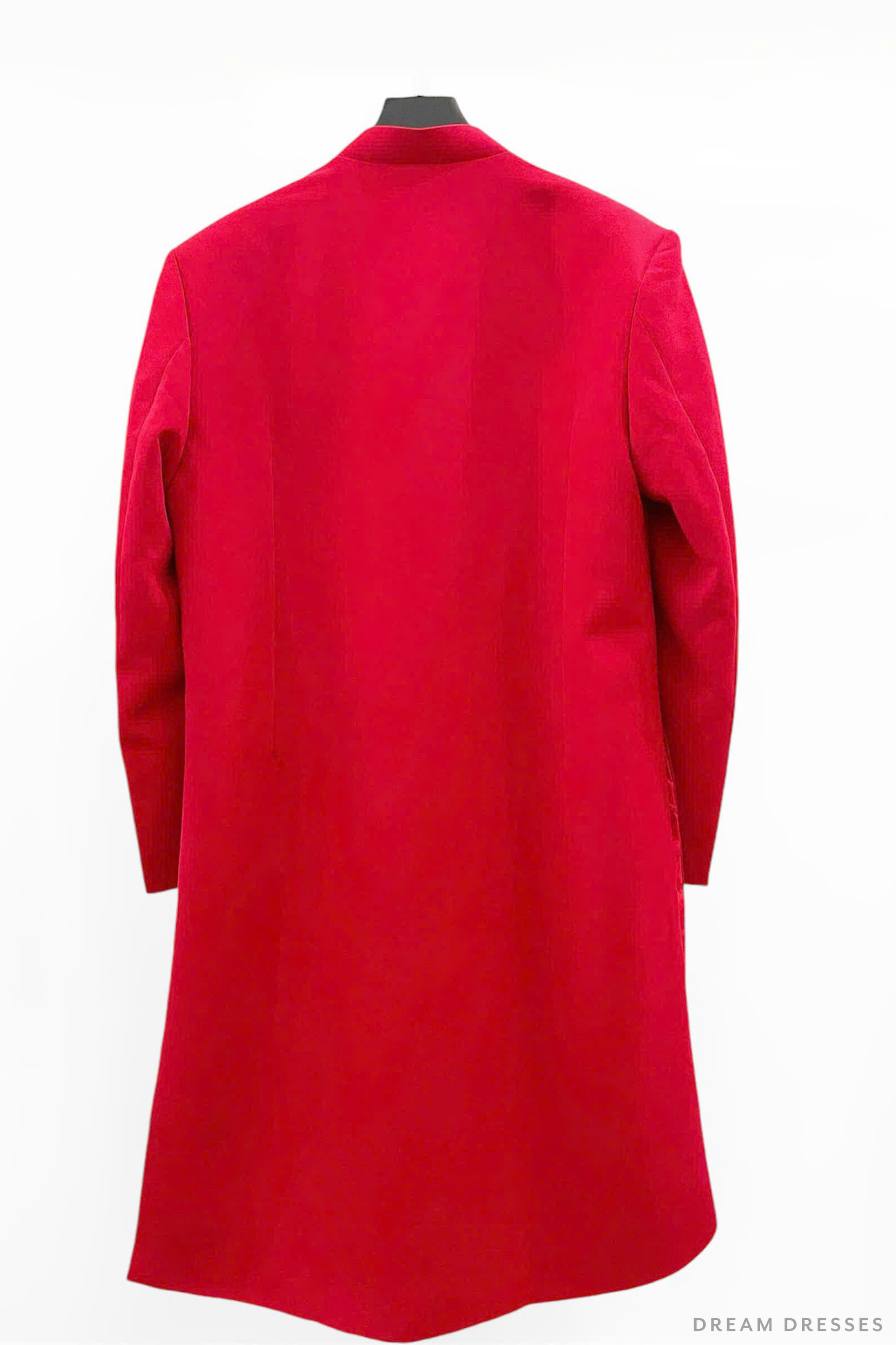 Red Groom Ao Dai Jacket | Hand-Painted Dragon Vietnamese Ao Dai (#CUONG) - Dream Dresses by P.M.N.