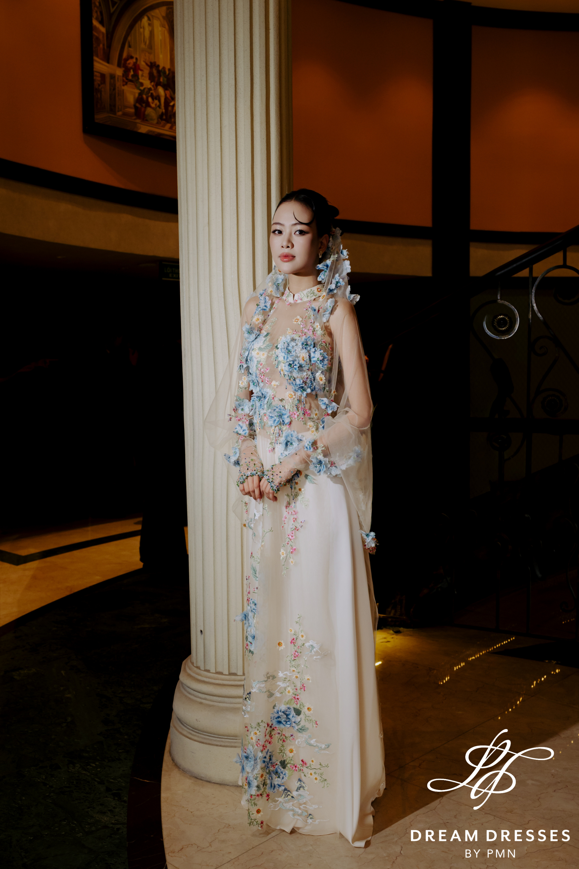 Colorful Lace Modern Bridal Ao Dai (#KIEU)