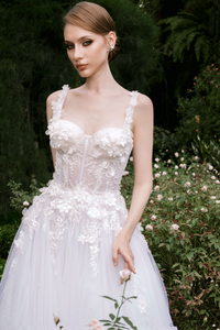 Ball Grown Wedding Dress with 3D Couture Lace (#HELENE) - Dream Dresses by P.M.N.