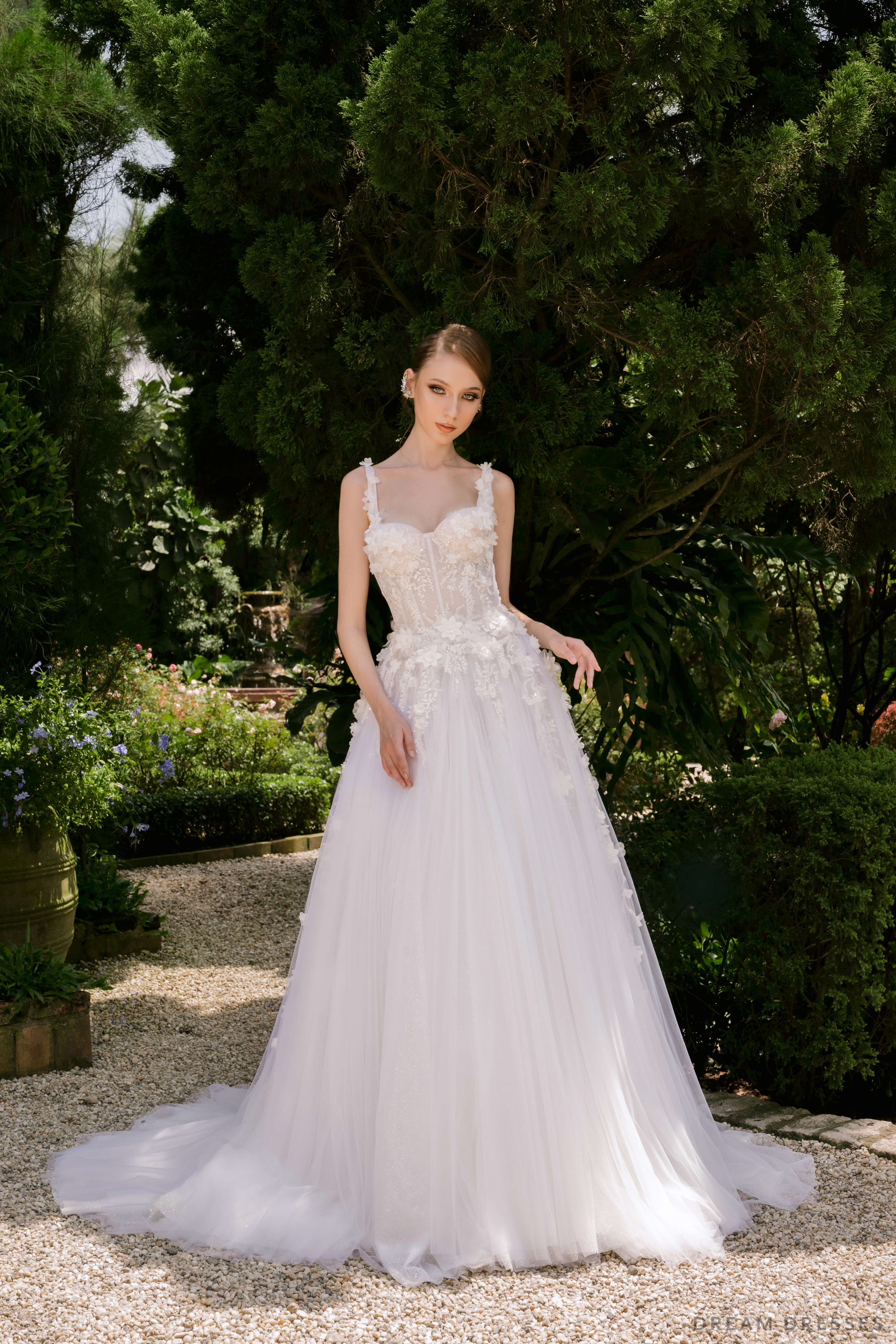 Ball Grown Wedding Dress with 3D Couture Lace (#HELENE)