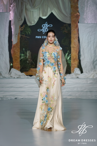 Colorful Lace Modern Bridal Ao Dai (#KIEU)