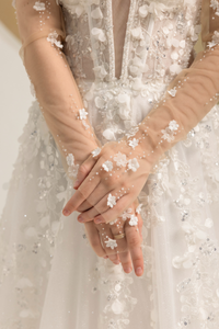 Ball Grown Wedding Dress with Detachable Sleeves (#NADIEN) - Dream Dresses by P.M.N.