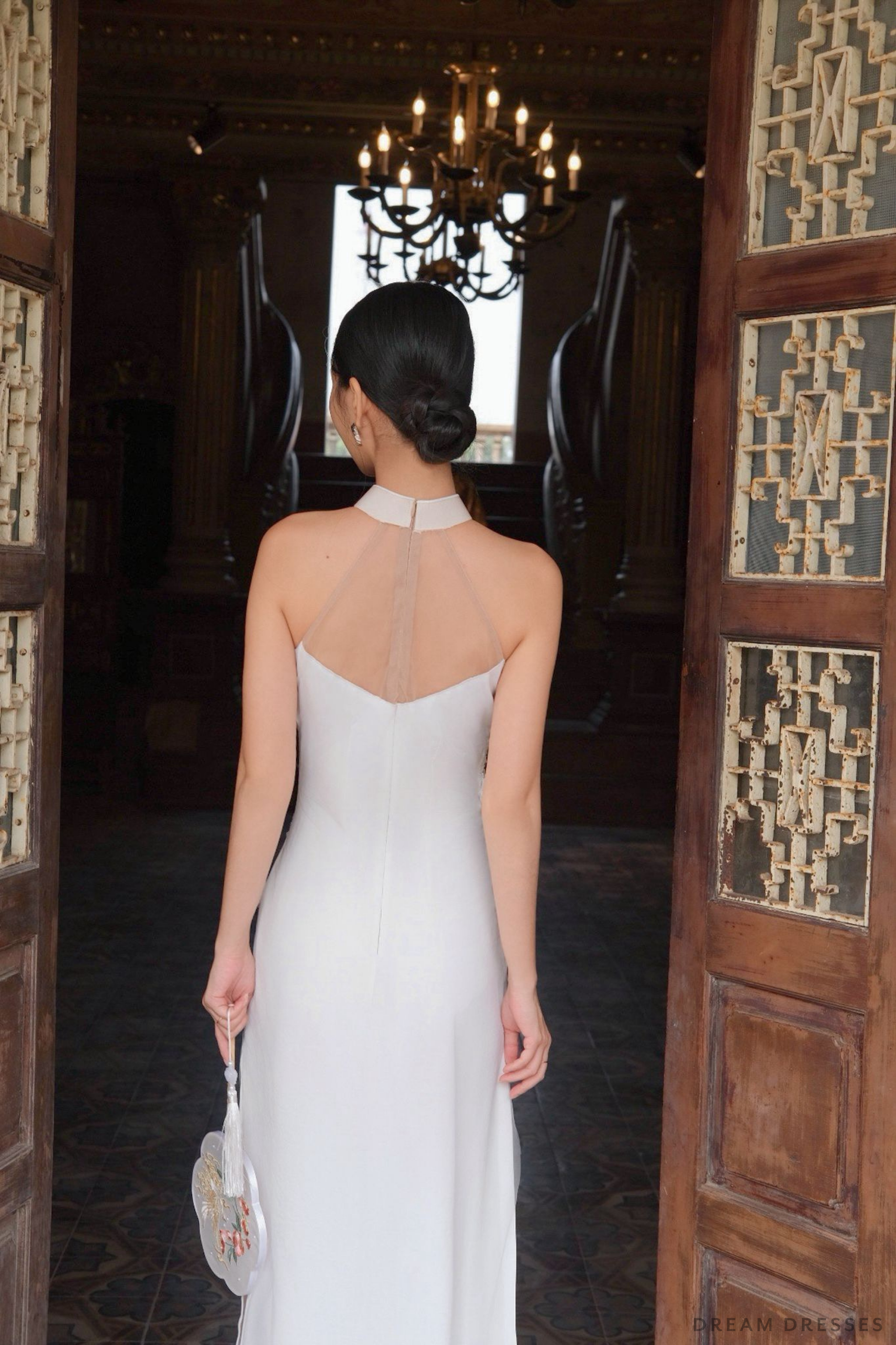 White Bridal Cheongsam | Couture Lace Modern Cheongsam (#JULIA) - Dream Dresses by P.M.N.