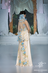 Colorful Lace Modern Bridal Ao Dai (#KIEU)