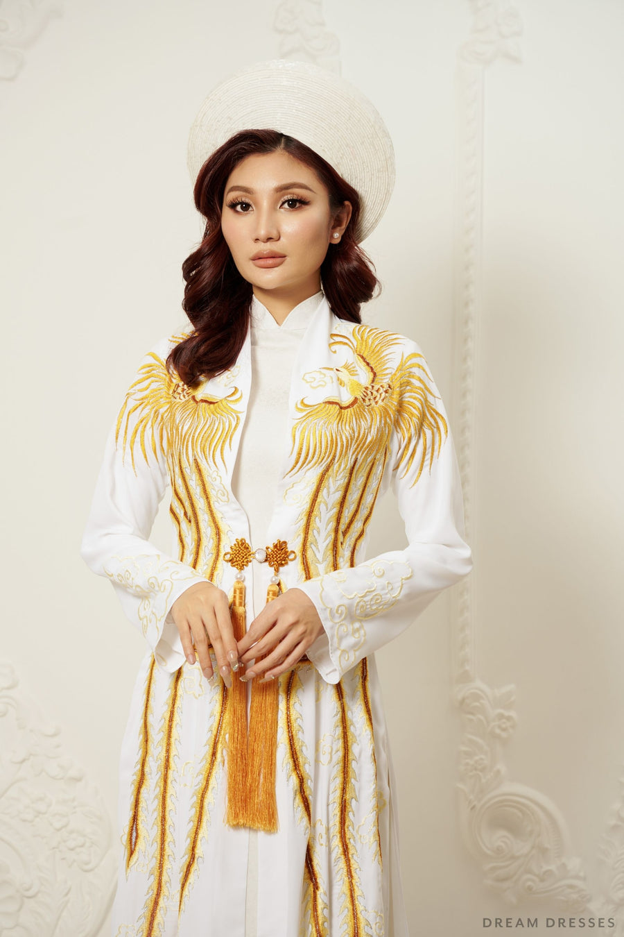 Phoenix Ao Dai OverCoat | Traditional Vietnamese Bridal OverCoat (#LISHAH) - Dream Dresses by P.M.N.
