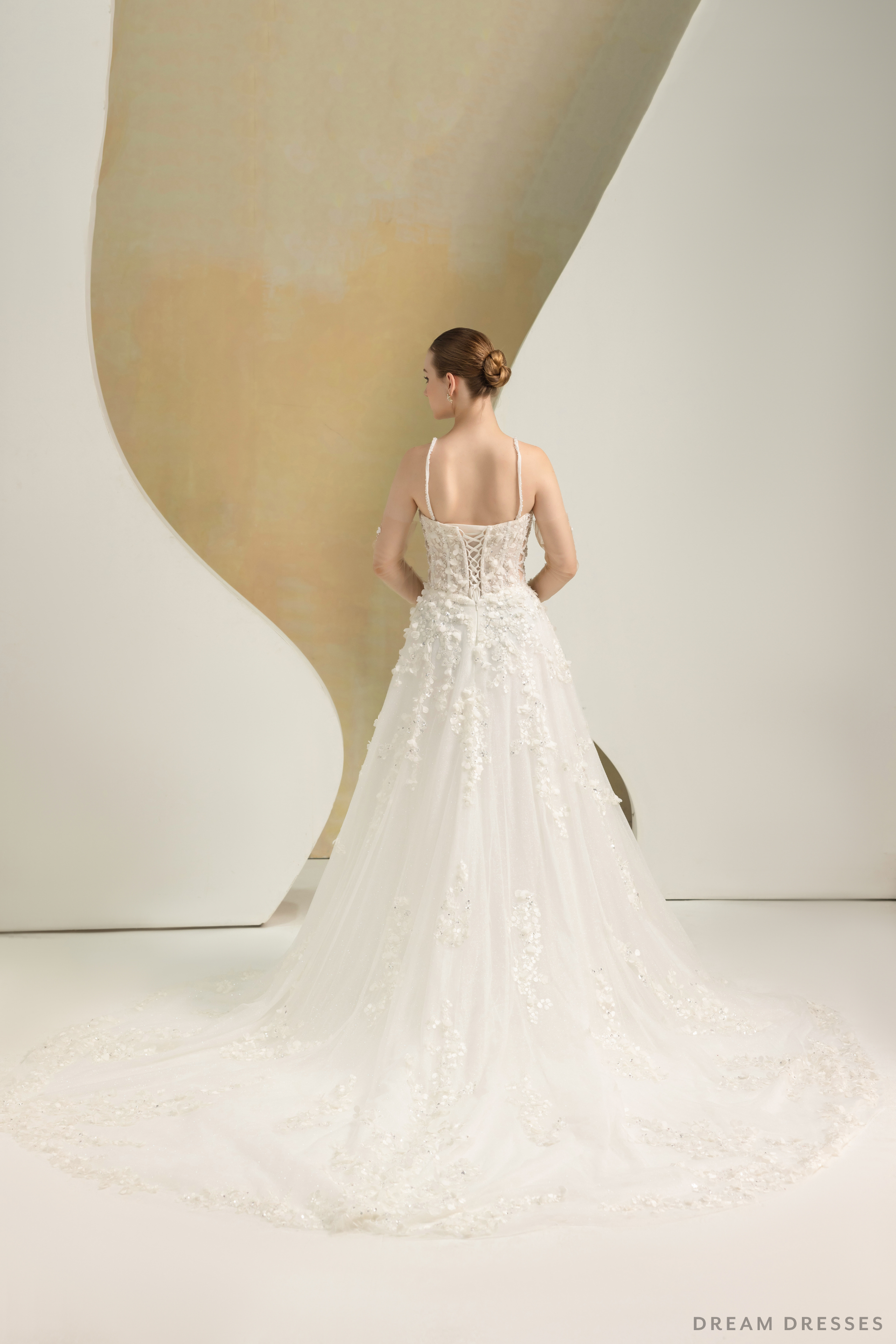 Ball Grown Wedding Dress with Detachable Sleeves (#NADIEN) - Dream Dresses by P.M.N.