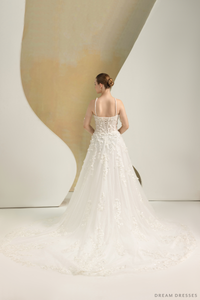 Ball Grown Wedding Dress with Detachable Sleeves (#NADIEN) - Dream Dresses by P.M.N.
