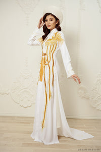 Phoenix Ao Dai OverCoat | Traditional Vietnamese Bridal OverCoat (#LISHAH) - Dream Dresses by P.M.N.