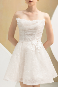 Rehearsal Dinner Dress with Shimmering Fabric (#AURIANE) - Dream Dresses by P.M.N.