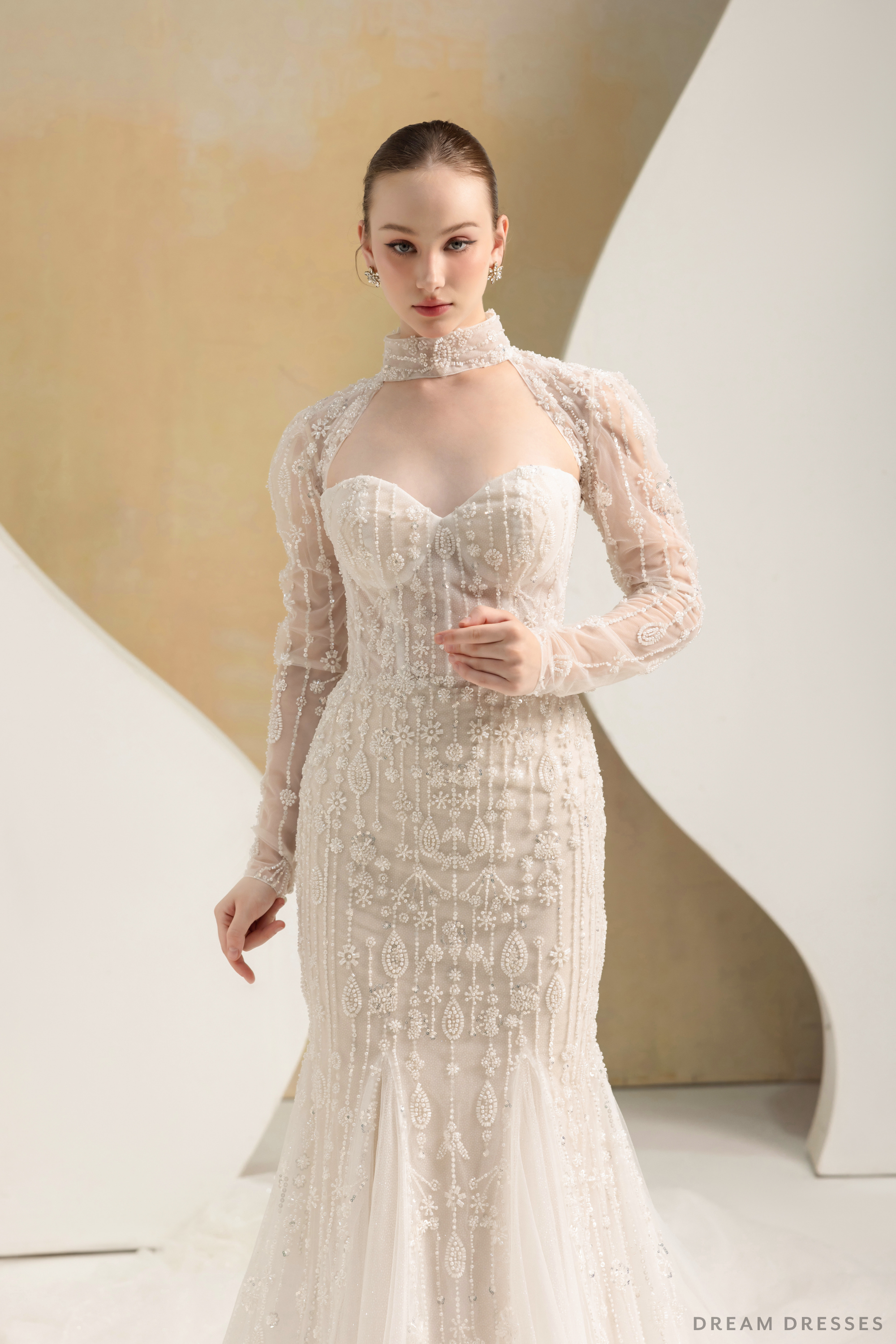 Couture Beaded Lace Bridal Bolero (#ELIZ) Couture Beaded Lace Bridal Bolero (#ELIZ)