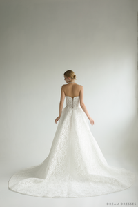 Strapless Lace Wedding Ball Gown (#ROSSELLA) - Dream Dresses by P.M.N.