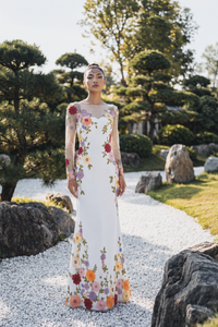 Floral Embroidered Long Sleeve Gown (#YULISA) - Dream Dresses by P.M.N.