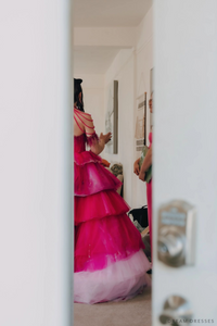 Pink Wedding Dress Ball Gown with Removable Skirt (#Maggie) - Dream Dresses by P.M.N.