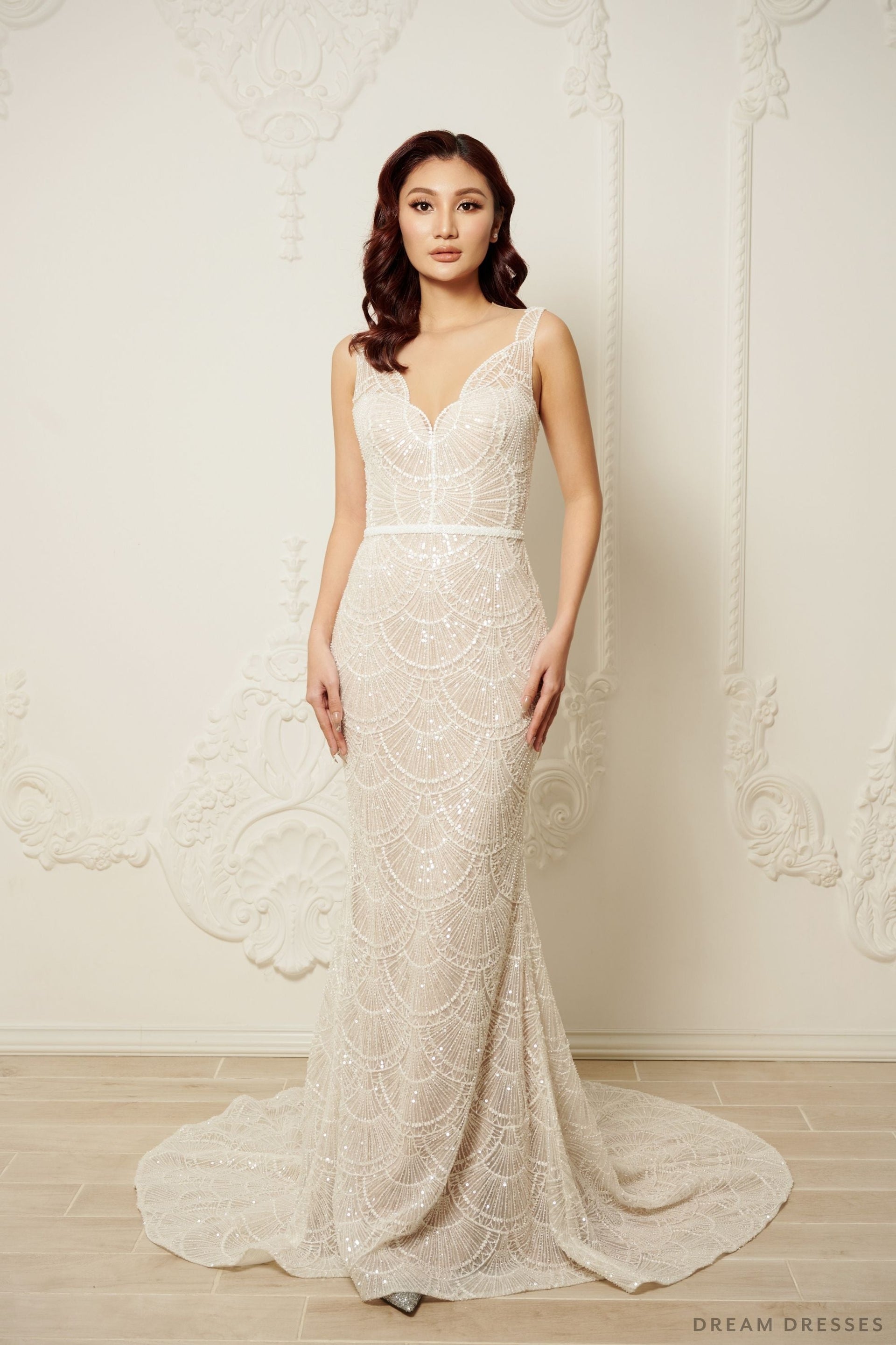 Mermaid Wedding Dress with Beaded Couture Lace (#ARABELLA) - Dream Dresses by P.M.N.