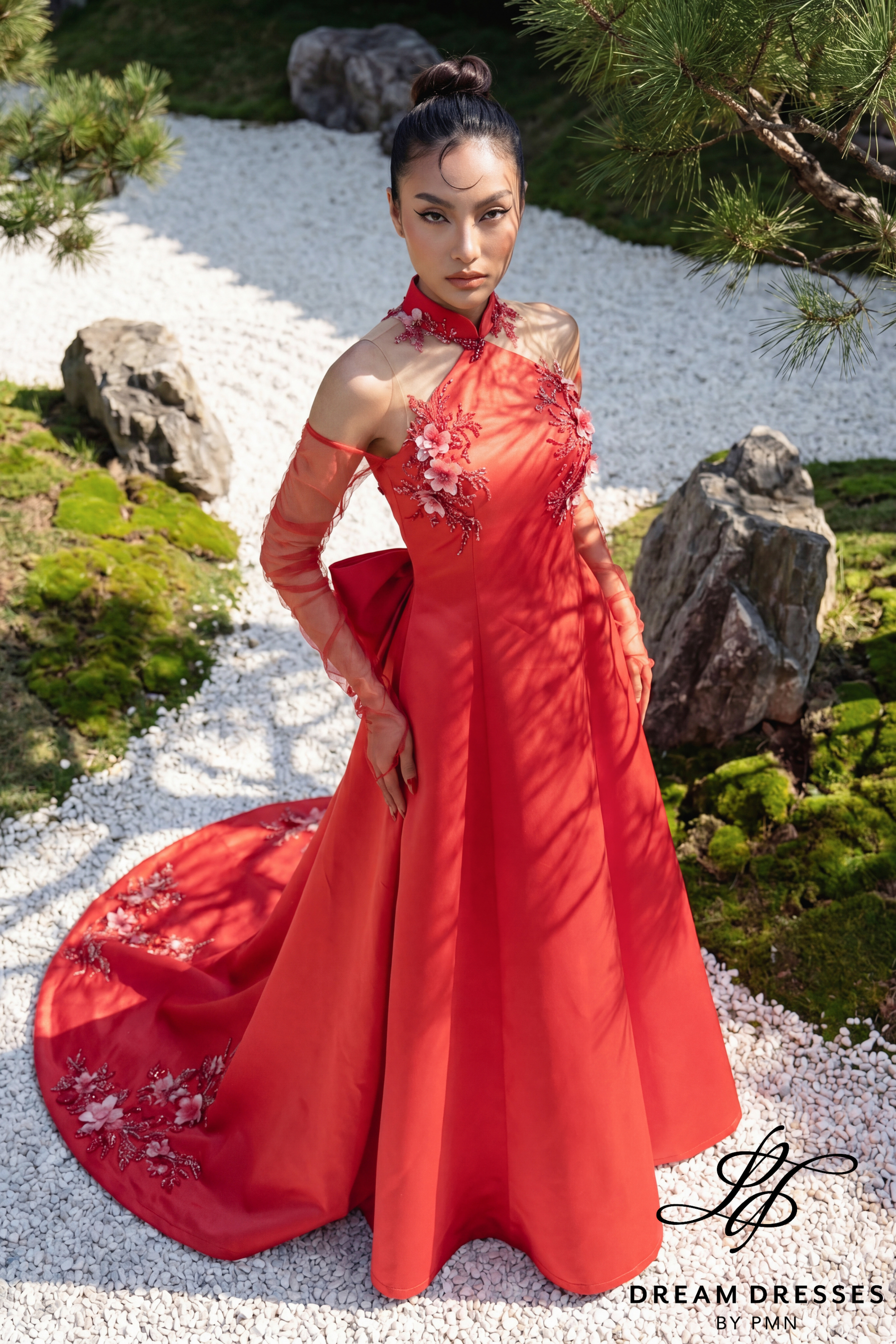 Red Modern Cheongsam Bridal Dress (#FANG)