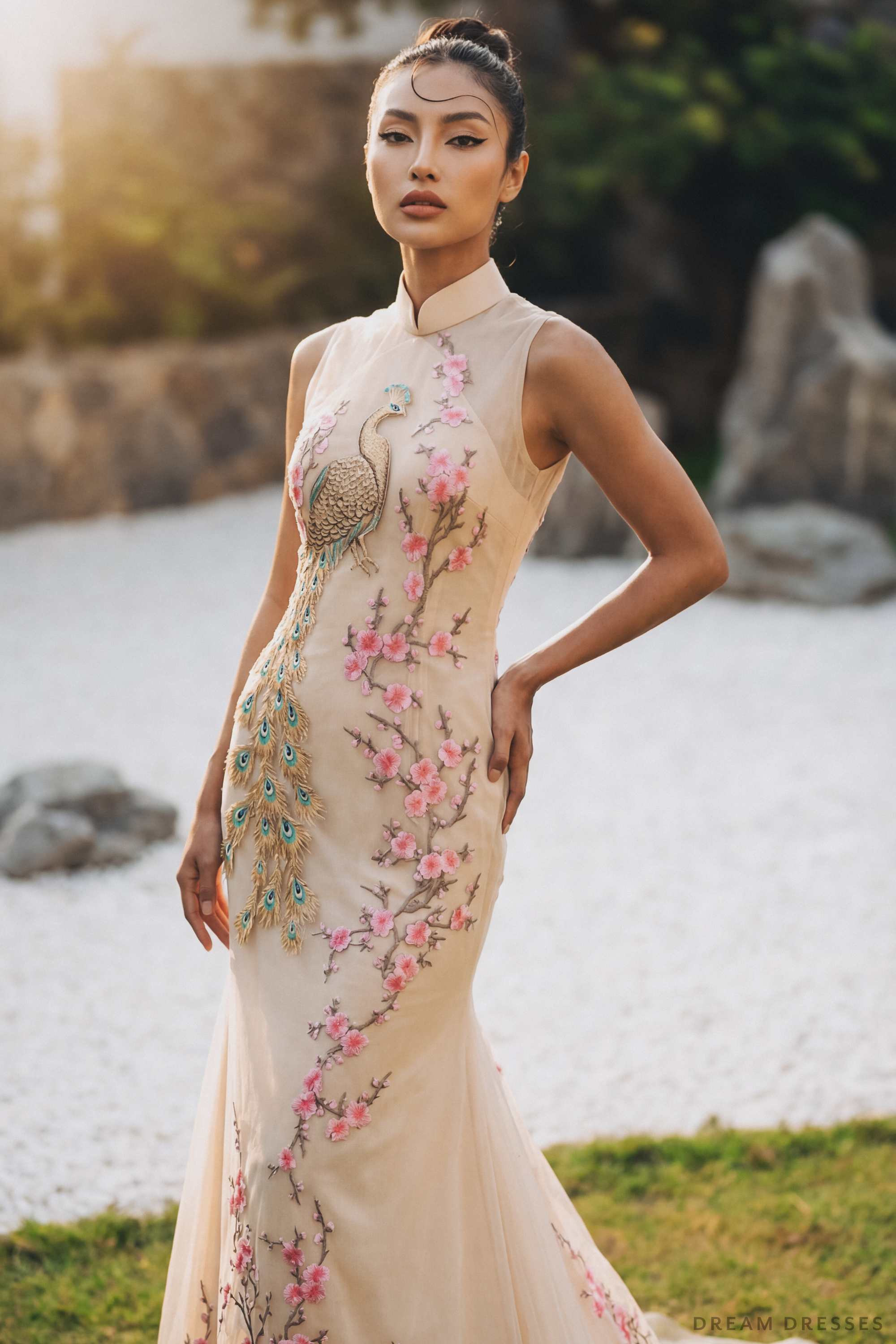 Bridal Cheongsam | Couture Lace Modern Cheongsam Bridal Dress (#XIAN)