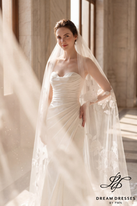 Silk Satin Mermaid Wedding Dress with Slit (#SOLACE)