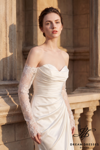Silk Satin Mermaid Wedding Dress with Slit (#LUCENT)