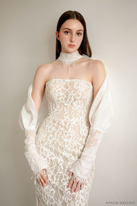 High Fashion Organza Bridal Cape (#LEALIA) - Dream Dresses by P.M.N.