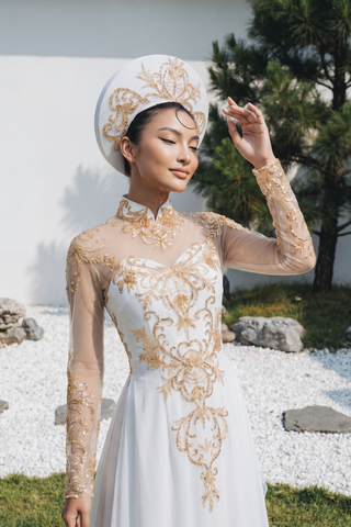Ao Dai Hat | Vietnamese Bridal Hat (#RAE) - Dream Dresses by P.M.N.
