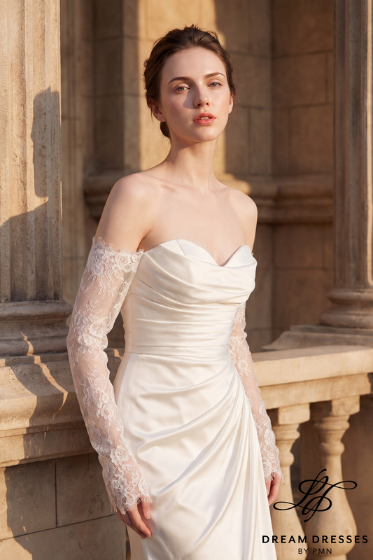 Detachable Lace Bridal Sleeves (#MUSE) - Dream Dresses by P.M.N.