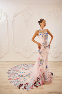 Pink Bridal Cheongsam | Couture Lace Modern Cheongsam (#LILAN) - Dream Dresses by P.M.N.