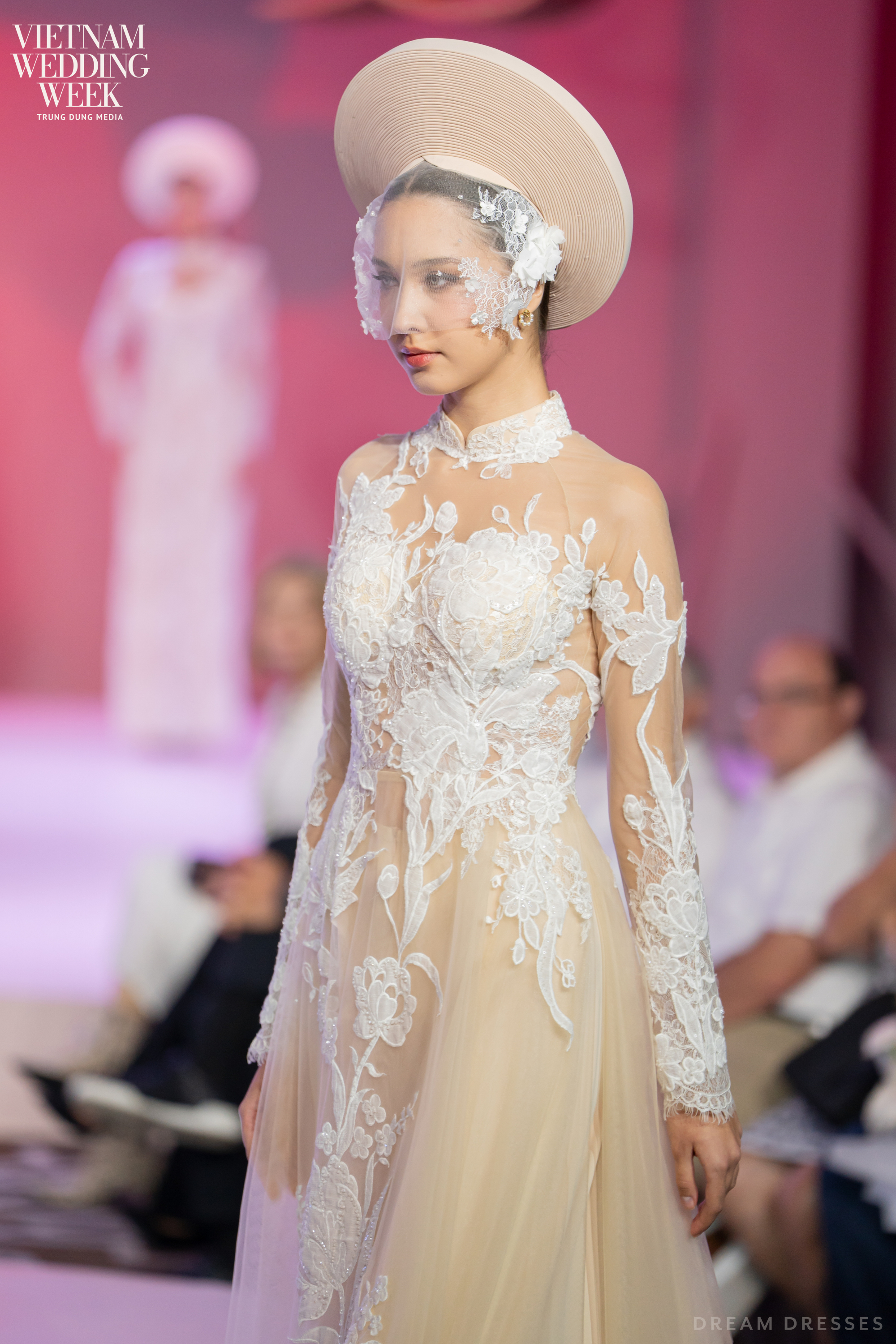 Champagne Bridal Ao Dai | Modern Vietnamese Bridal Dress (#TULIPE)