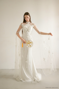 White Wedding Qipao| Couture Lace Modern Qipao (#LALAN) - Dream Dresses by P.M.N.