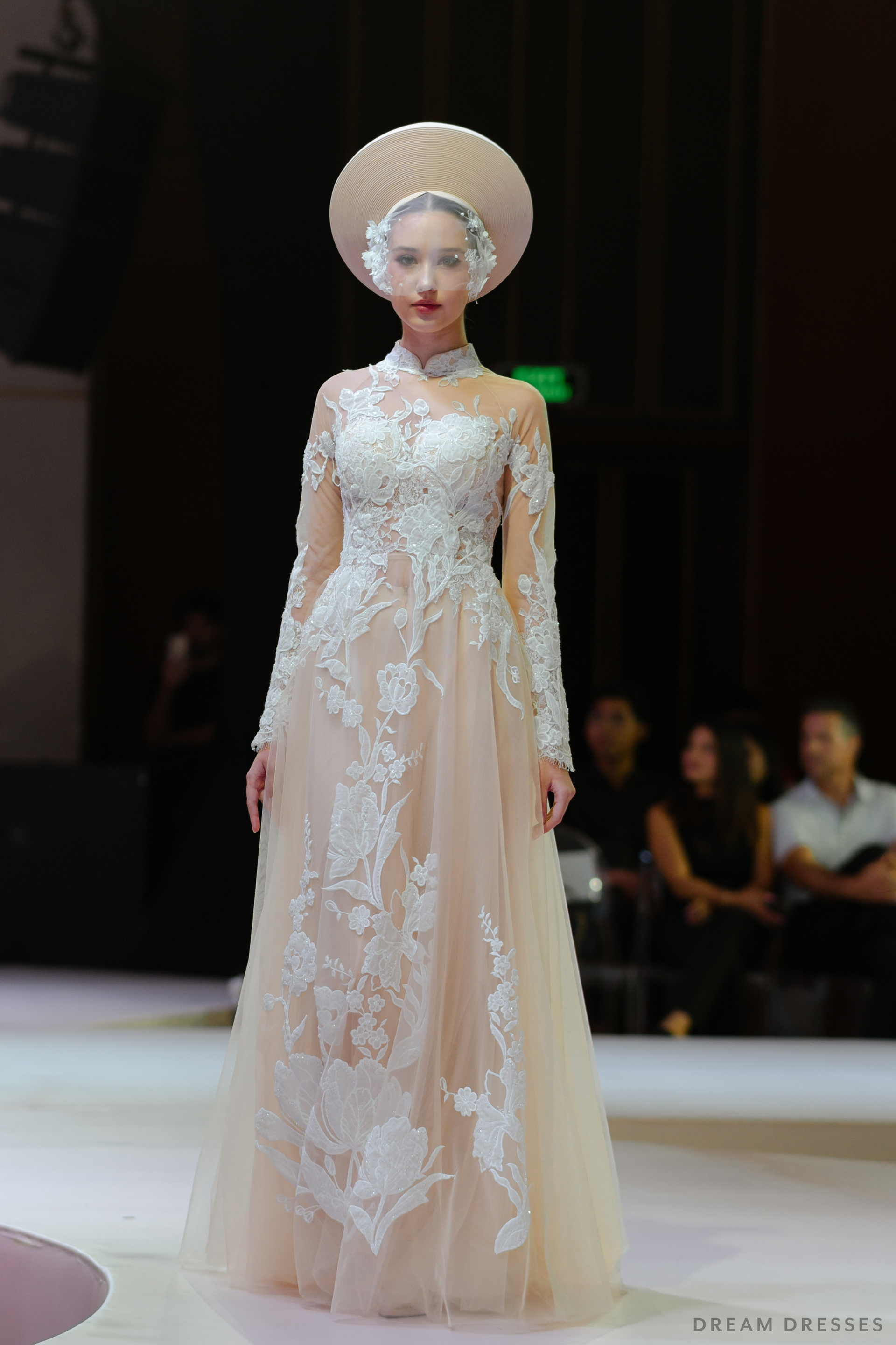 Champagne Bridal Ao Dai | Modern Vietnamese Bridal Dress (#TULIPE) - Dream Dresses by P.M.N.