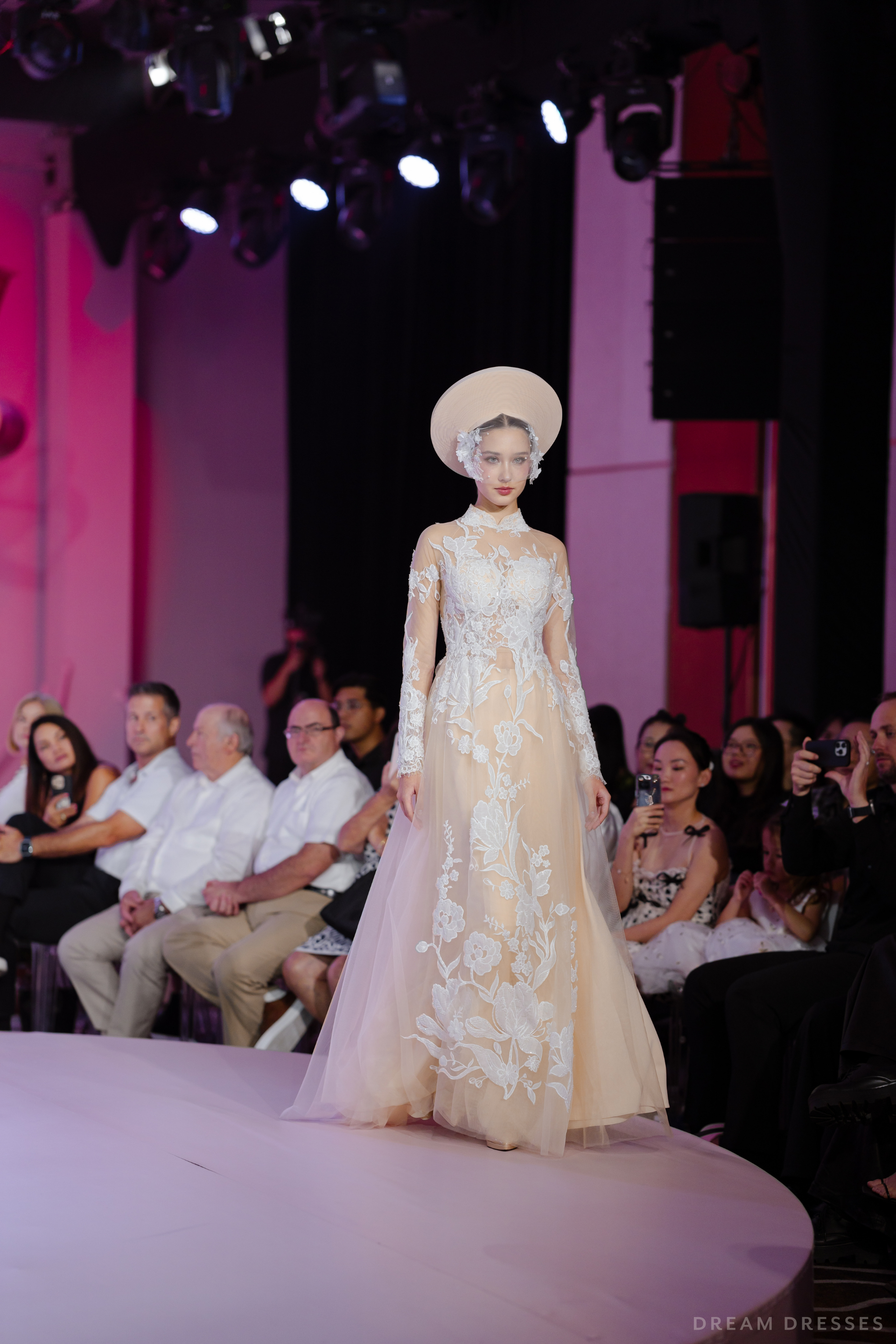 Champagne Bridal Ao Dai | Modern Vietnamese Bridal Dress (#TULIPE) - Dream Dresses by P.M.N.