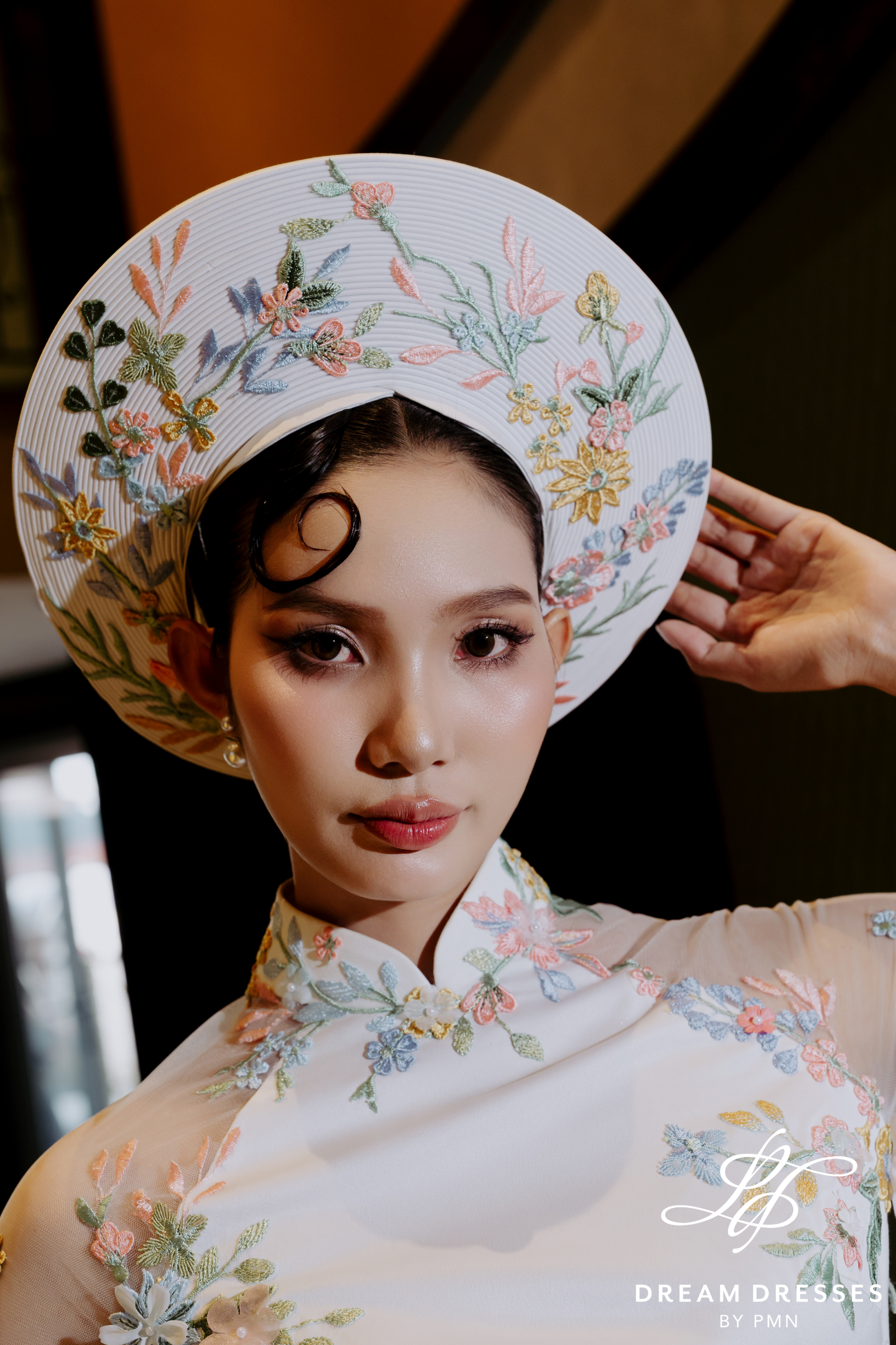 White Ao Dai Hat | Vietnamese Bridal Hat (#NY)