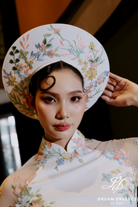 White Ao Dai Hat | Vietnamese Bridal Hat (#NY)