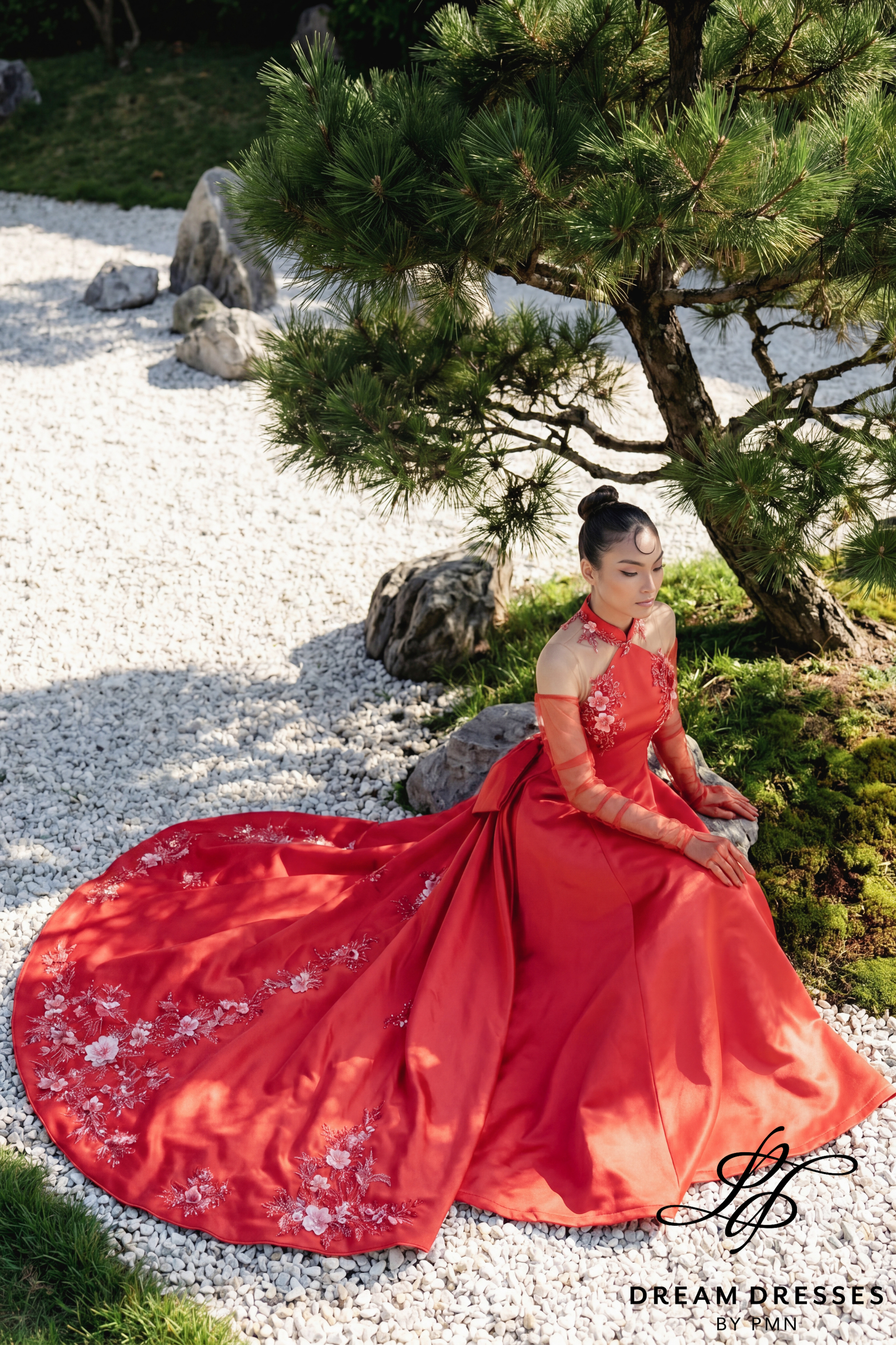 Red Modern Cheongsam Bridal Dress (#FANG)