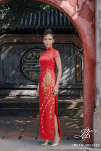 Red Chinese Qipao Wedding Dress (#ZHENYU) - Dream Dresses by P.M.N.
