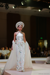 White Ao Dai Hat | Vietnamese Bridal Hat (#NY) - Dream Dresses by P.M.N.