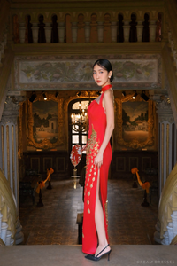 Red Bridal Cheongsam | Red Qipao Bridal Gown (#MAE) - Dream Dresses by P.M.N.