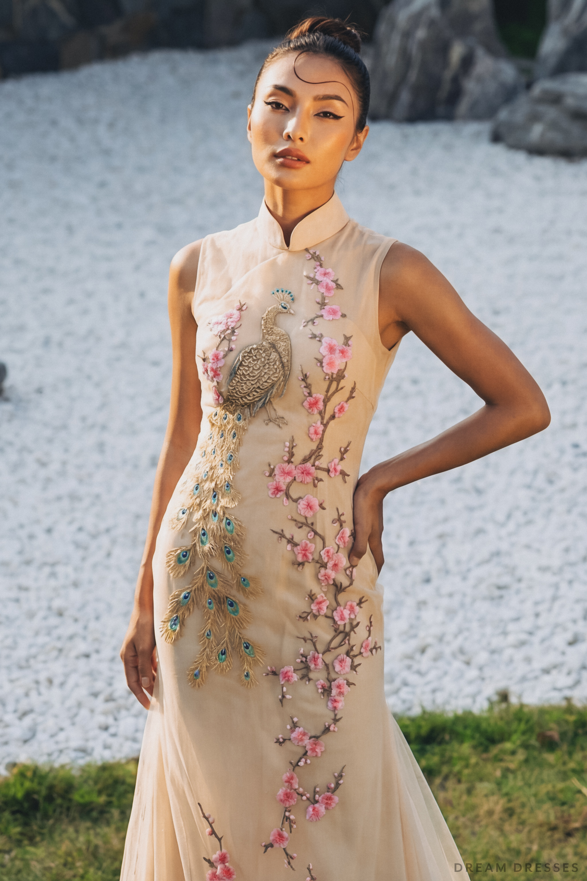 Bridal Cheongsam | Couture Lace Modern Cheongsam Bridal Dress (#XIAN)