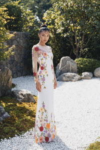 Floral Embroidered Long Sleeve Gown (#YULISA) - Dream Dresses by P.M.N.