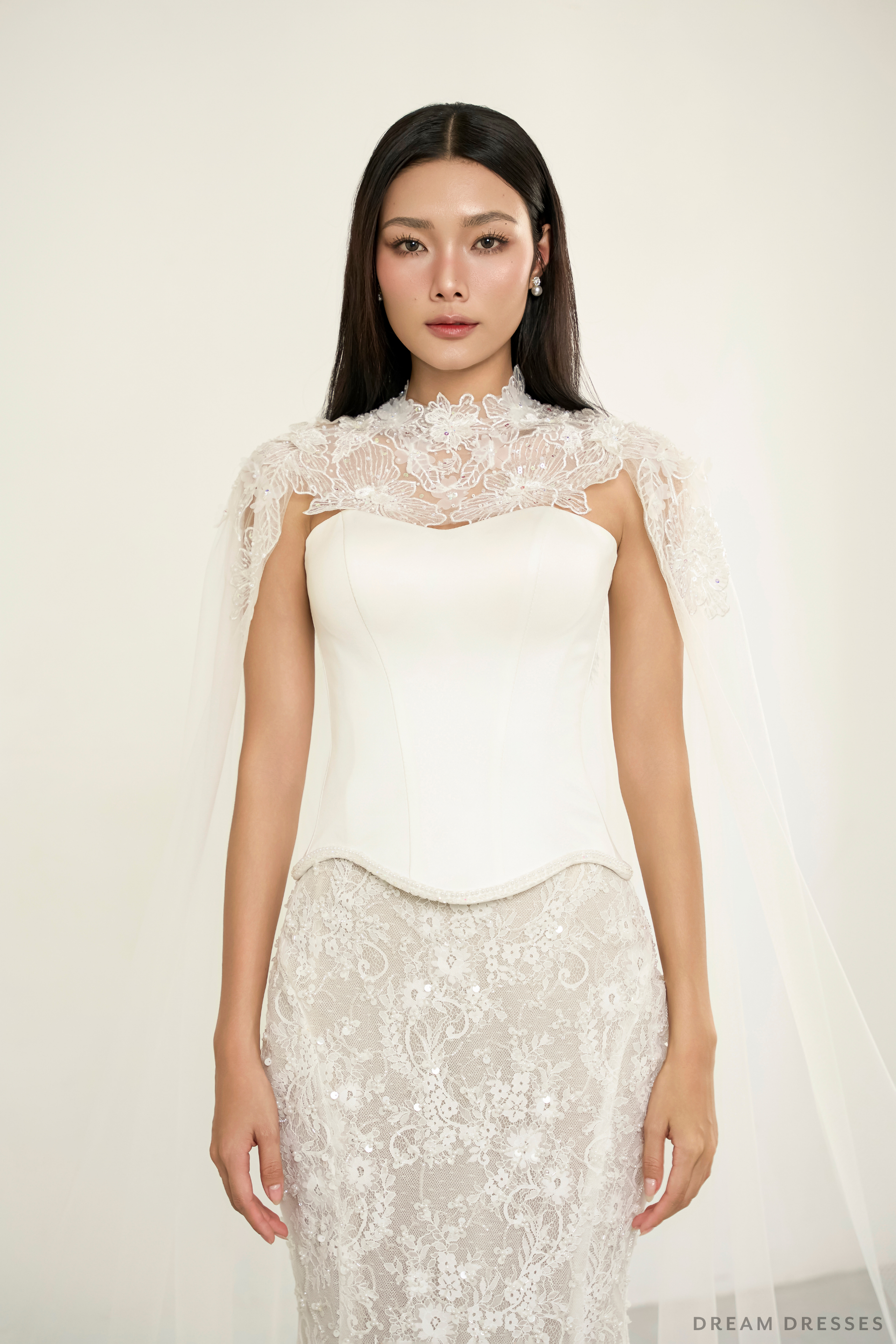 Cathedral Bridal Cape Veil (#ARIA) - Dream Dresses by P.M.N.