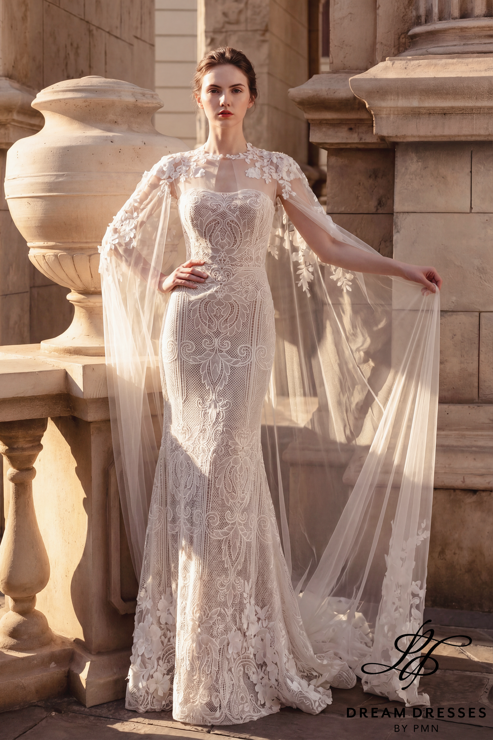 Chapel Bridal Cape Veil (#SERAPH)