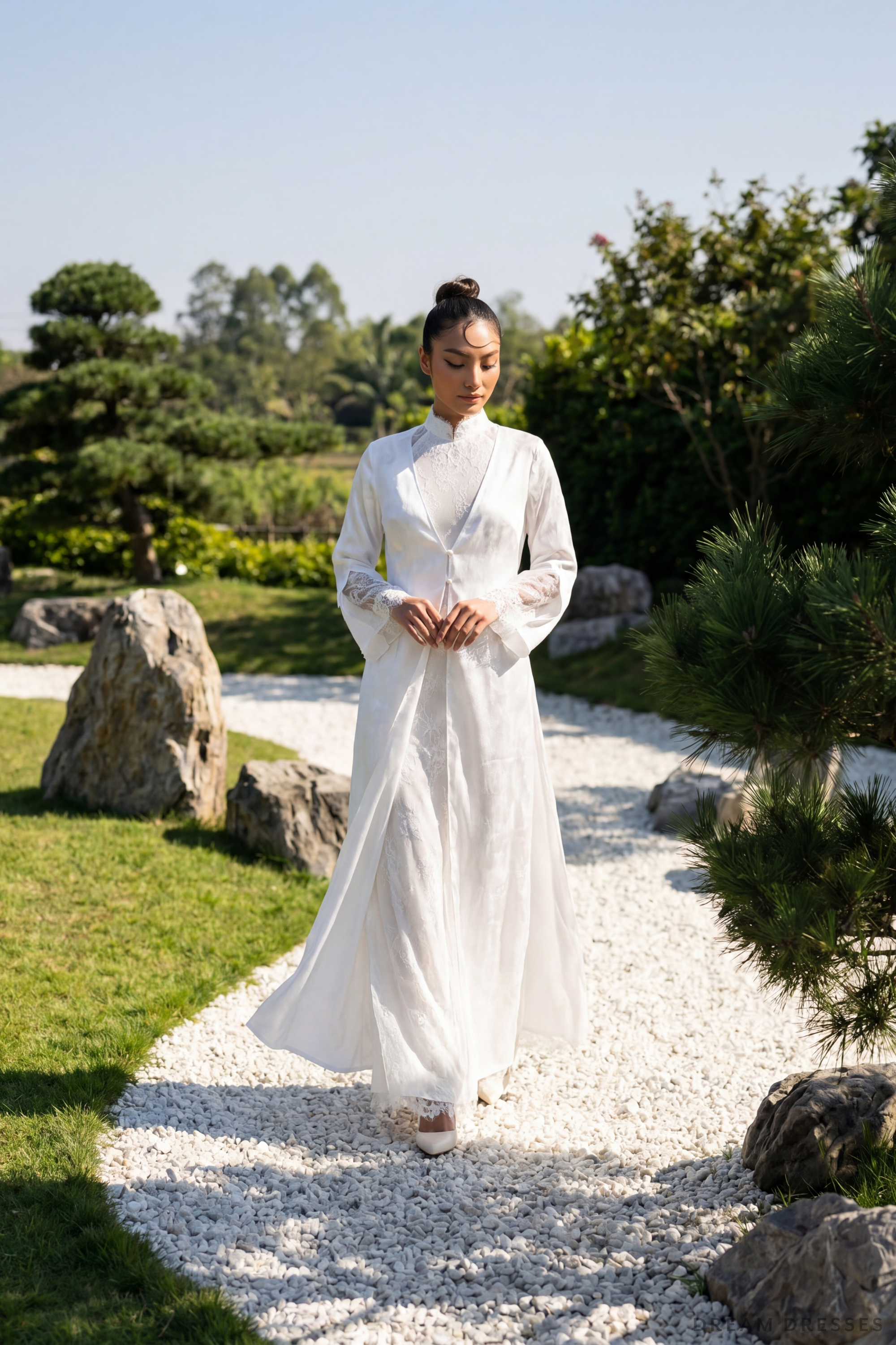Ao Dai Overcoat | Vietnamese Bridal Cape (#ELYSIAN)