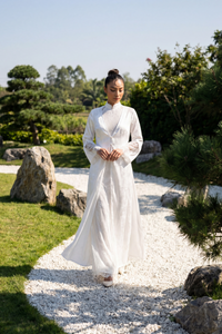 Ao Dai Overcoat | Vietnamese Bridal Cape (#ELYSIAN) - Dream Dresses by P.M.N.