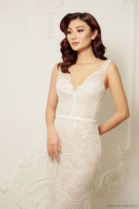 Mermaid Wedding Dress with Beaded Couture Lace (#ARABELLA) - Dream Dresses by P.M.N.