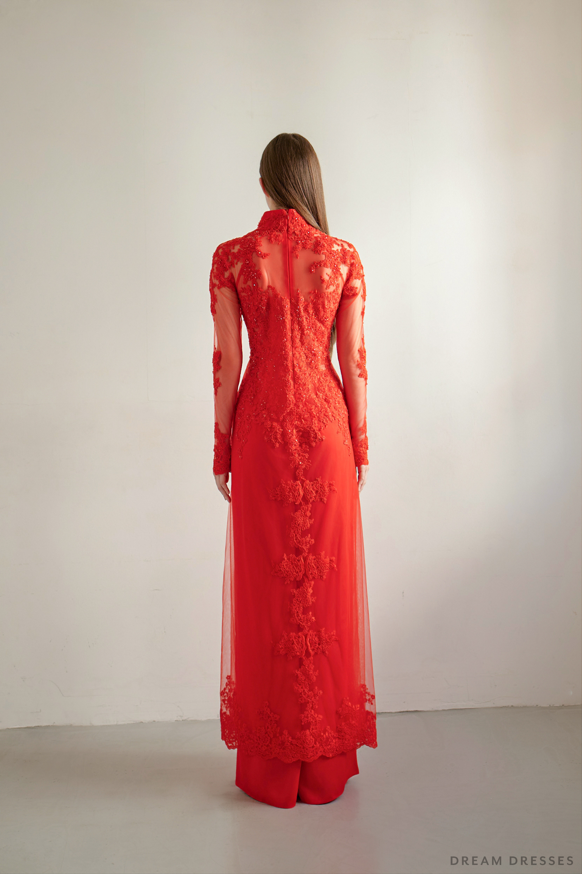 Red Bridal Ao Dai | Custom Made Vietnamese Bridal Dress (#AYLA) - Dream Dresses by P.M.N.