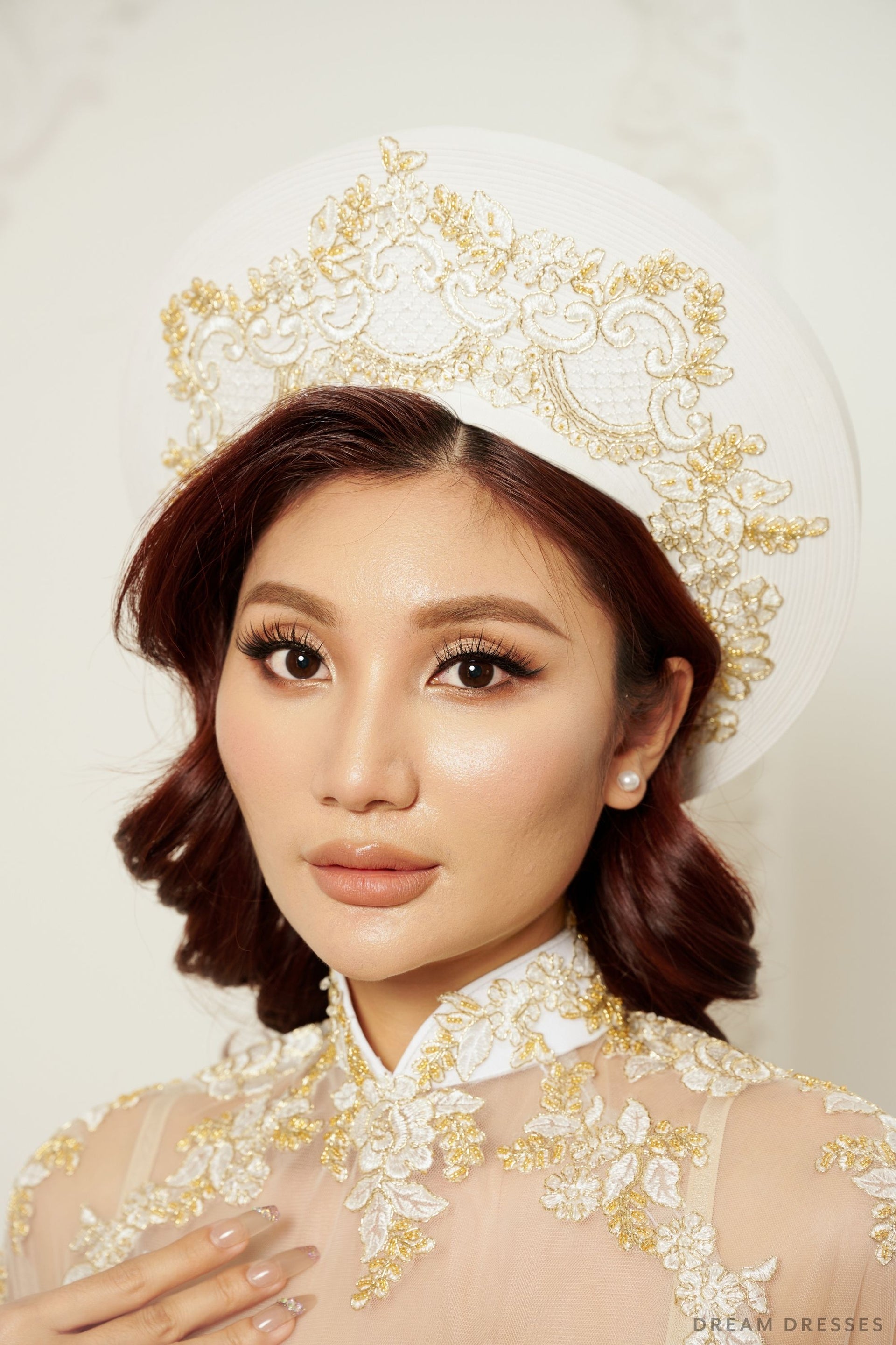Ao Dai Hat | Vietnamese Bridal Hat (#KEXIN) - Dream Dresses by P.M.N.