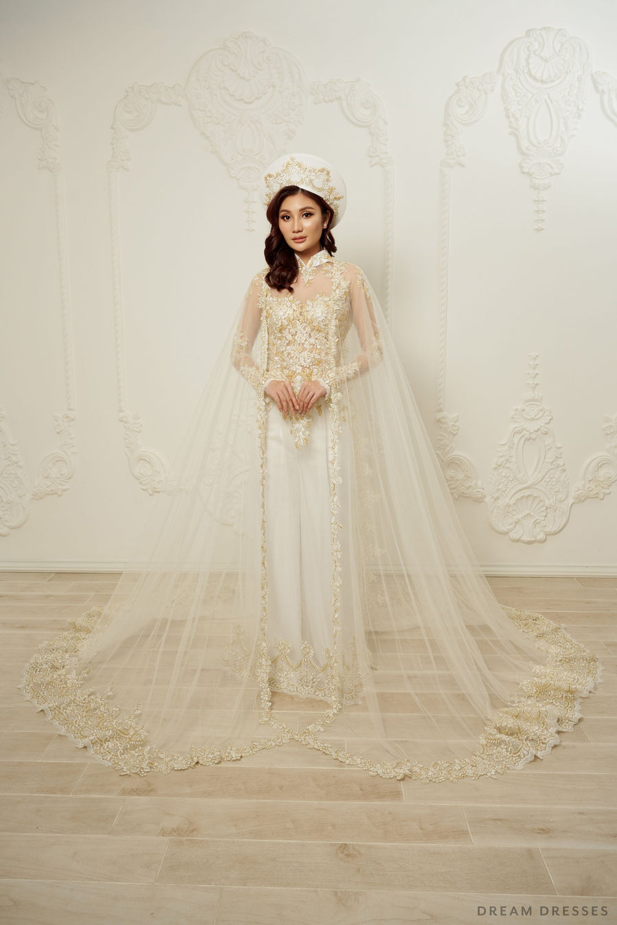 Ao Dai OverCoat | Traditional Vietnamese Bridal OverCoat (#DANDAN) - Dream Dresses by P.M.N.
